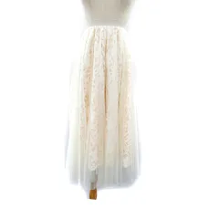 プロポーション ボディドレッシング PROPORTION BODY DRESSING フレアスカート チュールスカート ロング丈 マキシ丈 レース 花柄 2S オフホワイト /SY36