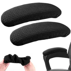 【新着商品】イス/オフィスチェア/ゲーミングチェア用 洗濯簡単 夏は汗を吸収します 肘掛けカバー 腕保護 伸縮性 取り付け簡単 オールシーズン対応(ブラック) 肘置きカバー 椅子 1ペア 肘かけカバー アームレストカバー