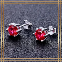 060【シルバー925】ルビー 6mm スタッドピアス 一粒 ジュエリー レッド 鮮やか 高発色 上品 華やか 高級感 大人 女性 シンプル 輝き 普段使い オフィス フォーマル ギフト 人気 プレゼント おしゃれ 上質 小ぶり アクセサリー 贈り物
