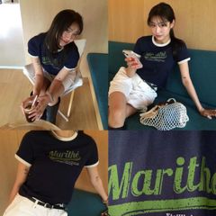 新品 韓国 Marithe + Francois Girbaudマリテフランソワジルボー W VINTAGE BASEBALL RINGER TEE人気 半袖 Tシャツ ファッション 韓国 人気 【3色選択可能】