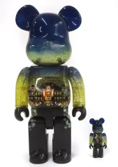 【中古】フィギュア BE＠RBRICK-ベアブリック- 東京駅丸の内駅舎モデル Light Up Ver. 100% ＆ 400% TRAINIART限定