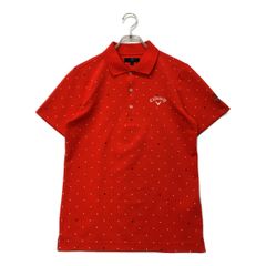 中古 メンズ キャロウェイ Callaway 半袖ポロシャツ M 赤 レッド ドット柄 王冠柄のサムネイル