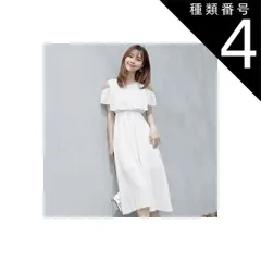 種類4：レッド/M サマードレス オフショル ワンピース フレアスカート フレアワンピース ワンピドレス 膝下 ミモレ ミモレ丈 オフショルダー フレア シフォン ウエストゴム シースルー かわいい おしゃれ お洒落 大人可愛い 大人女子 キュート 無地 花柄