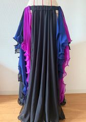 ベリーダンス スカート ジョーゼット2枚 テグス入り