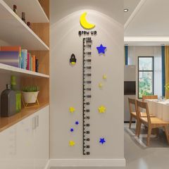 身長計 かべシール 身長ステッカー 3D立体 子供部屋 玄関 幼稚園 身長測 かわいい 装飾 インテリア 目盛り おしゃれ 星 月