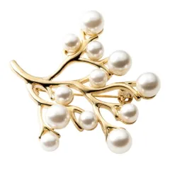 【ゴールド×ワンサイズ】[Cream dot. クリームドット公式] ブローチ フォーマル 卒業式 卒園式 入学式 入園式 ママスーツ コサージュ パール キュービックジルコニア ビジュー 枝 ツリー ピン 華やか 大人 上品 エレガント カジュアル  