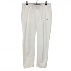 【超美品】ミズノゴルフ パンツ 白 裏微起毛 ロゴグレー メンズ 88 ゴルフウェア MIZUNO