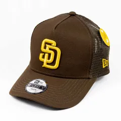 【ニューエラ正規品】KIDS 子供用 New Era® NEW ERA® ニューエラ 帽子 Youth キッズ 9FORTY A-Frame トラッカー MLB Trucker Cap サンディエゴ・パドレス ウォルナット(商品番号：14392016)