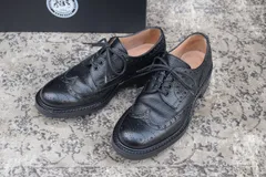 【未使用】JOSEPH CHEANEY&SONS ジョセフチーニーアンドサンズ AVON エイボンC ウィング 外羽根 フルブローグ メダリオン 黒 ブラック UK5 / 24cm【W3374】のサムネイル