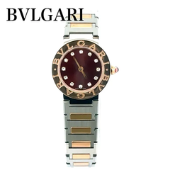 【中古】 BVLGARI ブルガリ BBP23SG クォーツ SS/750 12Pダイヤモンド ブラウン文字盤 23mm