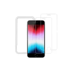 NIMASO ガラスフィルム iPhone SE3 用/iPhone SE2 用/iPhone 8 7 6 6s 用 液晶 保護 フィルム ガイド枠 SE 第2世代 第3世代 2枚セット NSP20E74 1