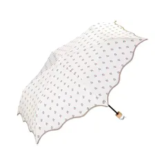 【2025】Wpc. 折りたたみ傘 なみなみタイニーフラワー ミニ オフ 雨傘 軽量 晴雨兼用 通勤 通学 旅行 オシャレ 可愛い 女性 レディース クラシカル レトロ ゴールドハンドル 4774-015-002 1