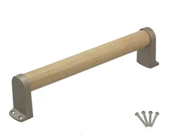 【新着商品】木製手すり タテ・ヨコ兼用 屋内用 300mm 安全・安心 32パイ TQOOL 耐荷重:80Kg ハイロジック 97252