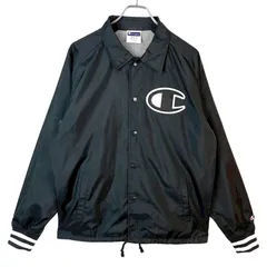 チャンピオンChampionナイロンジャケットコーチジャケットブルゾンデカ目玉ロゴワンポイント裏地メッシュ黒ブラック白ホワイト袖ロゴワッペンアウトドアスポーツアメカジストリートvintageヴィンテージ50502