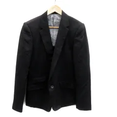 モルガンオム MORGAN HOMME スーツ テーラードジャケット ミドル丈 シングルボタン ウール S 黒 ブラック /YS20のサムネイル