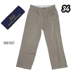 香港製ブルックスブラザーズ2タックコットンパンツw34スラックス肉厚ツイル