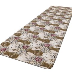 新品 ヨコズナクリエーション 拭けるキッチンマット 3.5mm厚 薄型 ビニール製 抗菌防臭 防カビ 防炎 (ローズフレンド ブラウン 45×180cm)