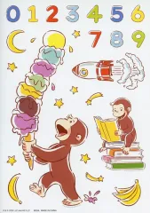 【中古】シール・ステッカー おさるのジョージ(アイス・数字) ステッカー 「セガ ラッキーくじ おさるのジョージ パーティータイム」 G賞