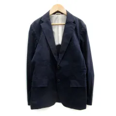 コムサメン COMME CA MEN テーラードジャケット ミドル丈 シングルボタン S ネイビー 紺 /MS26
