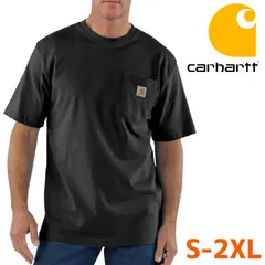 新品 (S-2XL) カーハート #K87 ポケット付き 半袖Tシャツ (ブラック)【送料無料】Carhartt ヘビーウエイト USAライン
