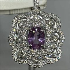 ⭐ 天然 紫ピンク サファイア ダイヤ ペンダントトップ k18 1.19ct 