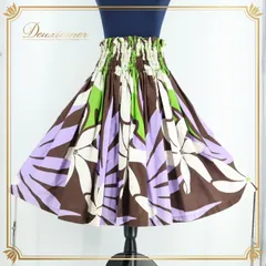 フラダンス 衣装 パウスカート ブラウン系 セキノレーシングスポーツ フラ ダンス ティアレ柄 華やか 練習 レッスン 茶 紫 白 黄緑 日本製 スカート ふんわり 鮮やか グリーン系 パープル系 ホワイト系