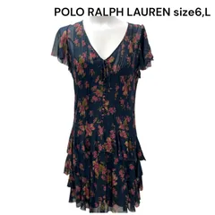 美品　ポロ　ラルフローレン　POLO RALPH LAUREN 花柄　ティアード　ワンピース　6、L 　レディース　S5Q404