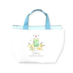 【新品】ポケットモンスター ポケモン保冷バッグ 保冷ポーチ付 ランチバッグ お弁当 夏 保冷剤ポケット付 ミニトート かわいい プレゼント H18cm×W19cm×D13cm 水色 ブルー 白 ホワイト