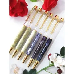 ハーバリウム用 大理石柄ボールペン 2色 6本セット 手作り キット カスタム