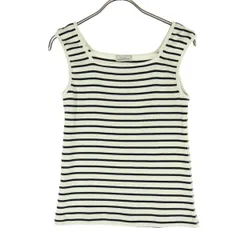 美品 green label relaxing グリーンレーベルリラクシング ボーダー タンクトップ ブラック UNITED ARROWS レディース 古着