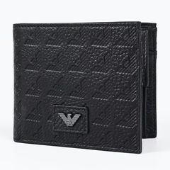 EMPORIO ARMANI 二つ折り財布 ブラック - メルカリ