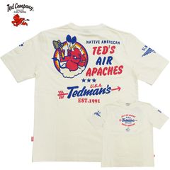 テッドマン 半袖Tシャツ TED'S AIR APACHES ミリタリーTシャツ 第345爆撃隊 エフ商会 TDSS-574 オフホワイト 新品 