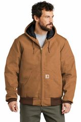 Carhartt (カーハート) US フードジャケット (J140) DUCK QUILTED FLANNEL-LINED ACTIVE JAC Carhartt Brown