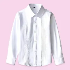 ☆ Bタイプ ☆ 150cm ☆ シャツ 子供 卒業式 入学式 春秋 shirt2118 女の子 ブラウス キッズ 長袖 襟付き シャツ 白 トップス フォーマル ジュニア スーツ インナー 子供服 子ども服 女の子 ガールズ 入学式 卒業式 きれいめ