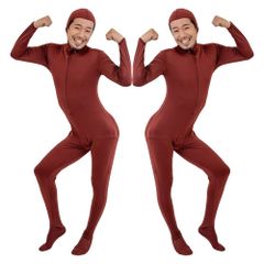 新品 2着セット 全身タイツ 顔出し 前ファスナー ハロウィン 文化祭 学園祭 二次会 飲み会 宴会 仮装 [ルカン] 衣装 変装 メンズ レディース おもしろ コスチューム コスプレ イベント