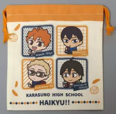 【中古】バッグ 烏野高校＆音駒高校 巾着 「劇場版ハイキュー!! ゴミ捨て場の決戦」 劇場グッズ