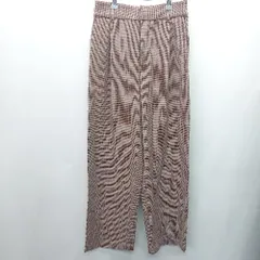 ◇ GLOBAL WORK グローバルワーク チェック柄 バックウエストゴム ストレートパンツ サイズM ブラウン系 レディース E  【1407180030862】