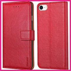 iPhone SE2/SE3/8/7/6/6S_レッド PU Peakally iPhone SE ケース 手帳型 iPhone se3/ iPhone se2/iPhone8/iPhone7/iPhone6s/6 手帳型スマホケース カード収納 財布型ケース