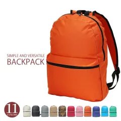 【シンプル×実用】リュックサック  軽量 通勤 通学 デイバッグ バックパック 男女兼用 生活防水 無地 カジュアル 鞄 安い おしゃれ 旅行用 防災バッグ 非常持ち出し袋    【hr-1】 オレンジ トラベルソムリエ t-bp3