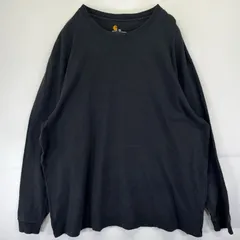 古着 カーハート Carhartt 長袖Tシャツ 袖ロゴ 大きいサイズ クルーネック 2XL  ブラック メンズ