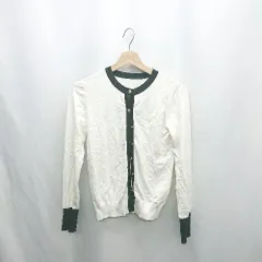 ◇ ⊂ NATURAL BEAUTY BASIC ナチュラル 丸首 長袖 カーディガン サイズFR ホワイト ブラック レディース E  【1501230005333】