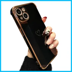 【数量限定】(ブラック) ワイヤレス充電対応 携帯電話カバー 心パターン 女性 女子 ケース ケース Plus Plus Plus 15 15 15 アイフォン 可愛い 韓国 おしゃれ 耐衝撃 軽量 ソフト メッキ加工 スマホケース シリコン TPU 柔軟な