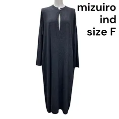 ◆ミズイロインド mizuiro ind ニットワンピース 長袖 マキシ丈 ウール アクリル サイズF レディース S5U023