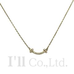 Tiffany&Co.　ティファニー　Tスマイル　ネックレス　ミニ　62617683　750YG　16Pダイヤモンド0.03ct　ブランドジュエリー　ペンダント　Tモチーフ　Au750　イエローゴールド　K18YG　18金　マイクロ【70978】