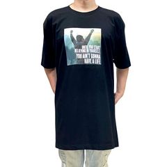 オリジナル ビッグTシャツ ロッキー ステップ フィラデルフィア美術館 階段 ガッツポーズ メッセージ スタローン ボクシング映画 黒 ブラック 2XL(3L) 3XL(4L) 4XL(5L) 5XL(6L) オーバー サイズ メンズ レディース ユニセックス