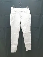 ◇ 美品 AZUL ストレッチ デニム生地風 オフィス カジュアル パンツ サイズM ホワイト レディース E  【1303020017515】