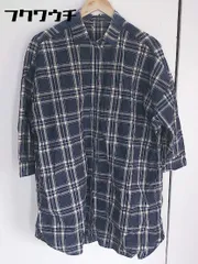 ◇ URBAN RESEARCH アーバンリサーチ チェック  シャツ チュニック ワンピース FREEサイズ ネイビー クリーム レディース  【中古】 【1002798747821】