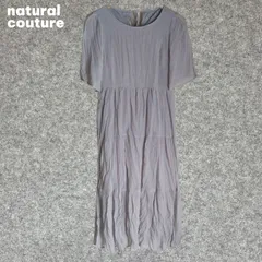 natural couture ライトグレー ティアードカットソーワンピース 半袖 Fサイズ