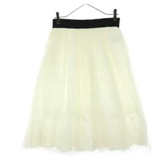 n'Or LABEL ノアールレーベル ミディ丈 チュールスカート F ホワイト レディース 古着
