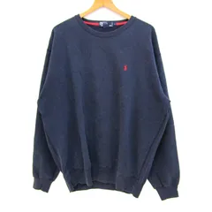 ポロバイラルフローレン スウェット トレーナー 長袖 ポニーロゴブランド トップス メンズ Lサイズ ネイビー Polo by Ralph Lauren 【中古】